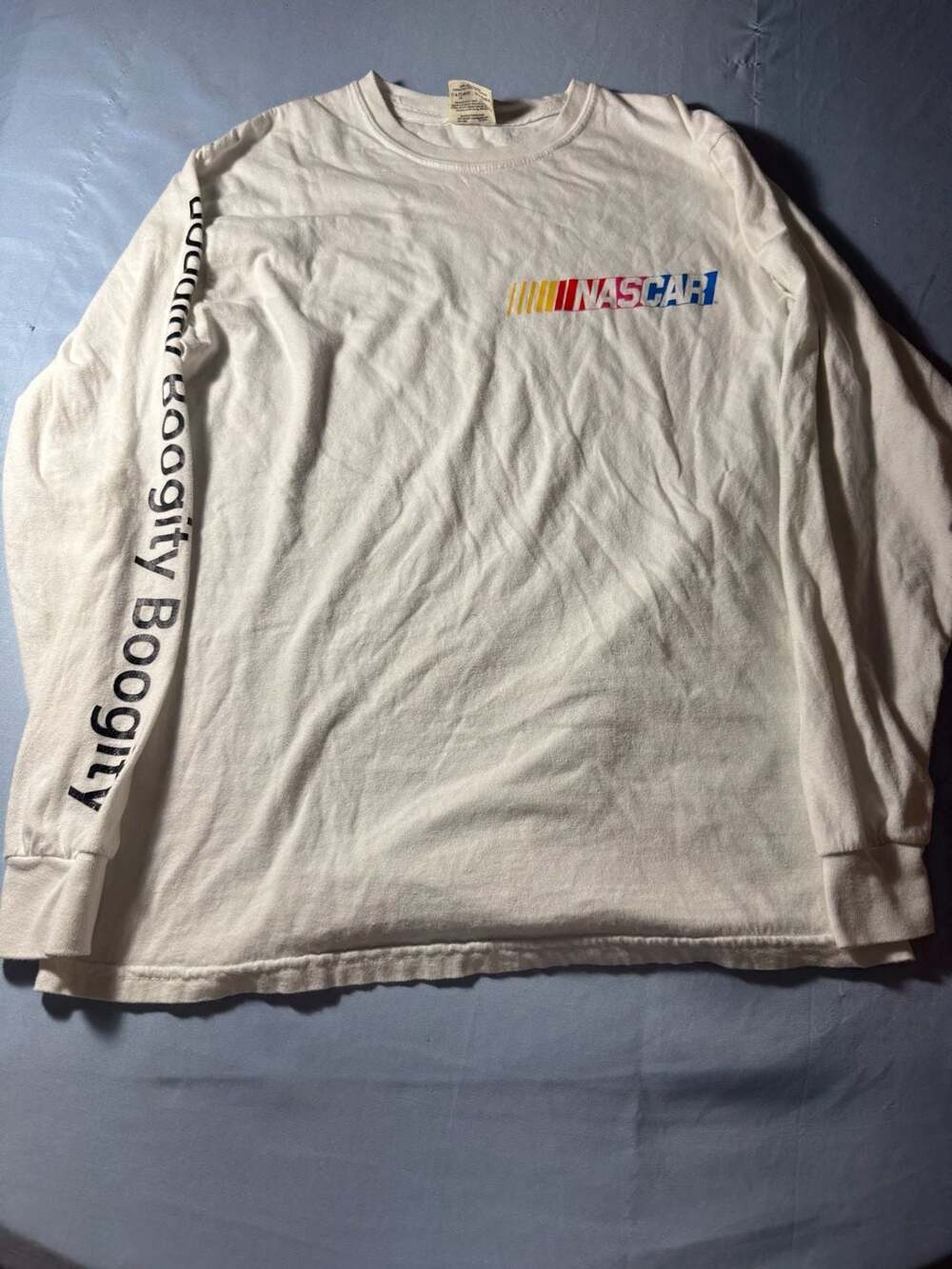Nascar Boogity Boogity Long Sleeve White T-Shirt M